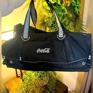 NWOT Coca Cola Coke Black Duffel Overnight Bag Travel Zipper Bag Unisex